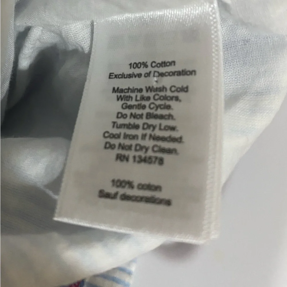 Vineyard Vines girls size 10 seersucker blue & white striped shift dress
